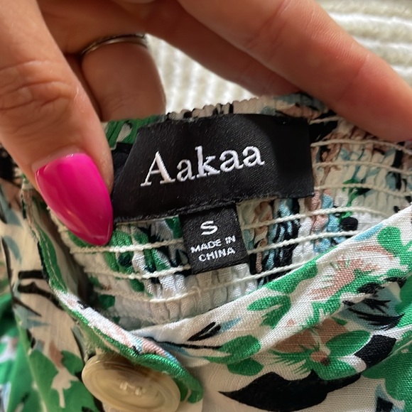 Airy 100% Rayon Button-Up Flower Patterned Dress - Picture 4 of 4